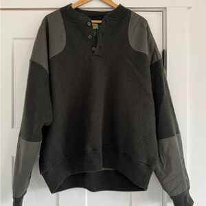 Cabela’s Wool Shooting Sweeper Pullover Jacket Canvas Shoulder Patches 2XL